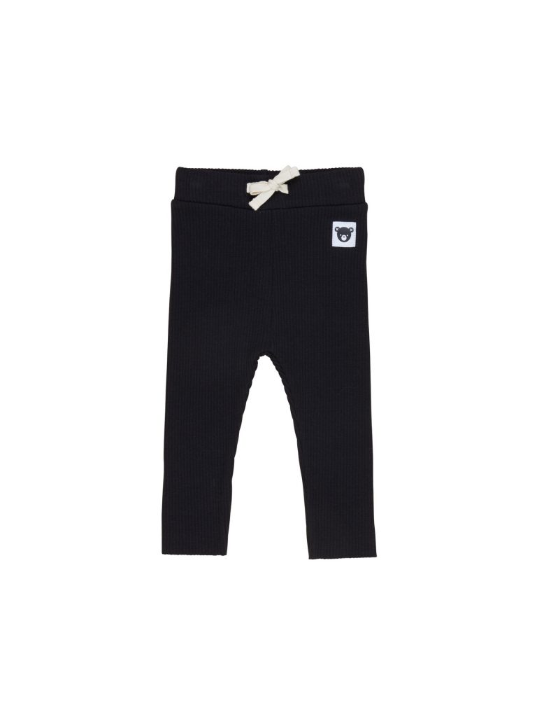baby boy black ribbed leggings