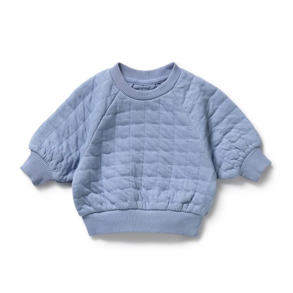 Sky Blue Organic Quilted Sweat