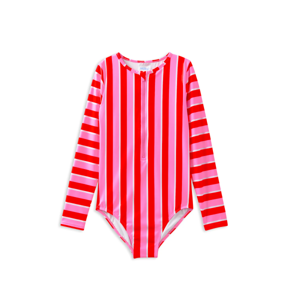 Candy Stripe Long Sleeve Swimsuit