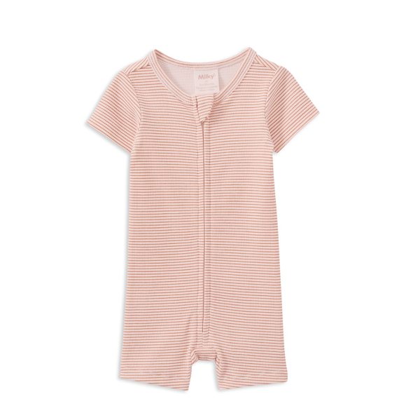 Caramel Rib Zip Romper