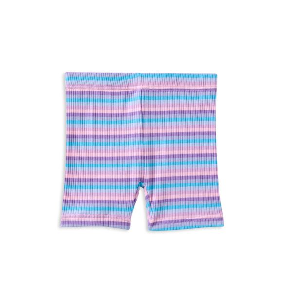 Lilac Stripe Rib Bike Short