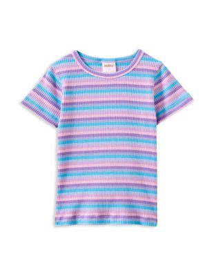 Lilac Stripe Rib Tee