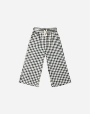 Wide Leg Pant | Navy Check